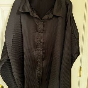 Boohoo pleated button up shirt